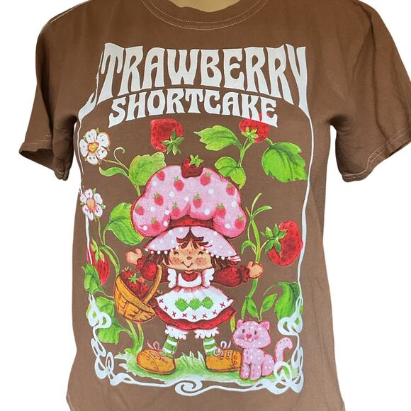 Vintage Strawberry Shortcake Graphic T-Shirt XS • Brown • Made in Mexico - Picture 3 of 7